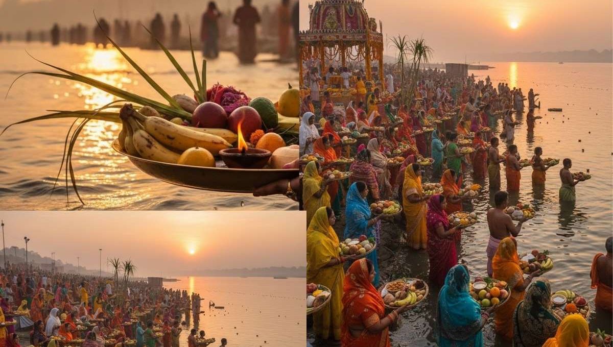 Chhath Puja Usha Arghya: सुबह के समय सूर्य देव को अर्पित अर्घ्य 