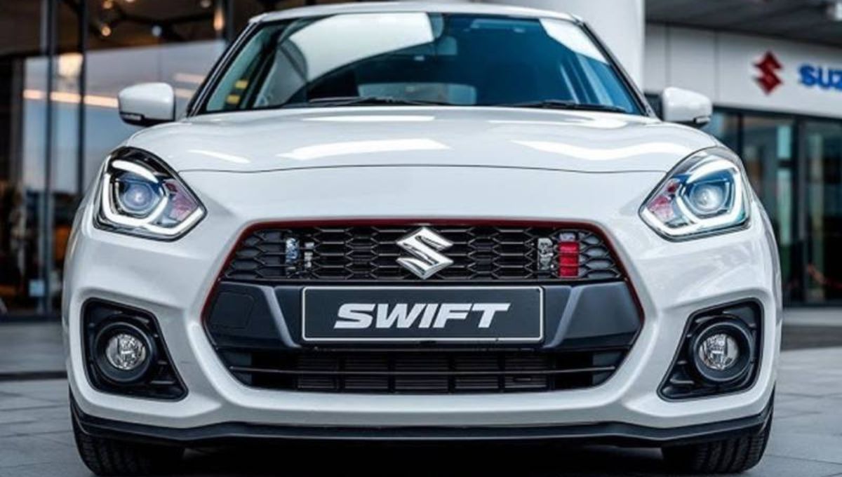नई Maruti Suzuki Swift 2025 फ्रंट व्यू – स्टाइलिश हैचबैक कार